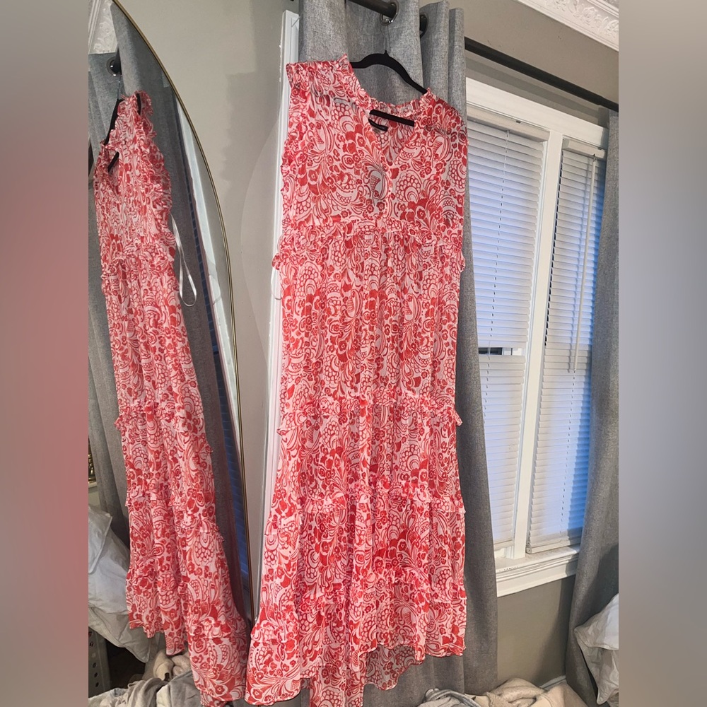 Tommy Hilfiger pink and White Patterned dress